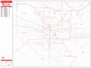 South Bend Wall Map Zip Code Red Line Style 2022